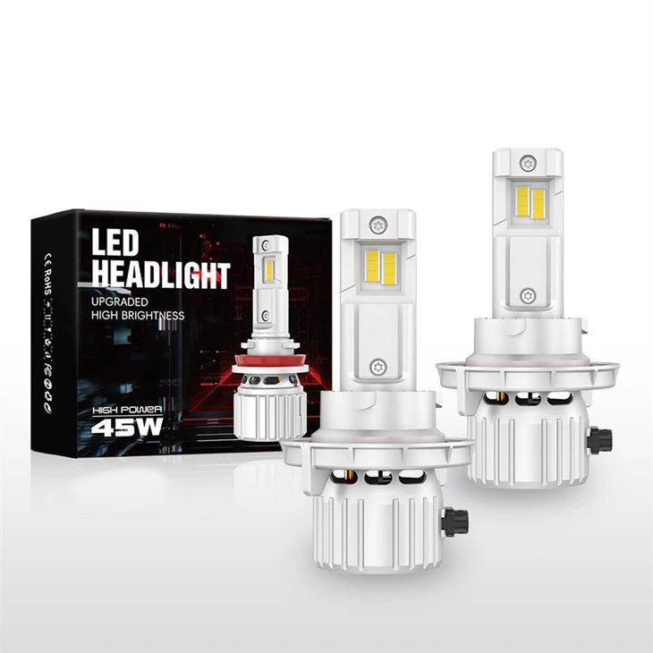 Ampoule LED à refroidissement rapide, tube en cuivre, ventilateur puissant 45W, phare H13